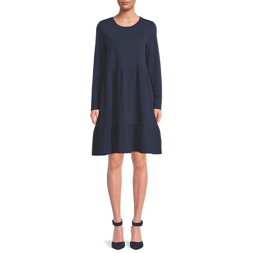 NWT XS Navy Blue Long Sleeve Knee Length Dress